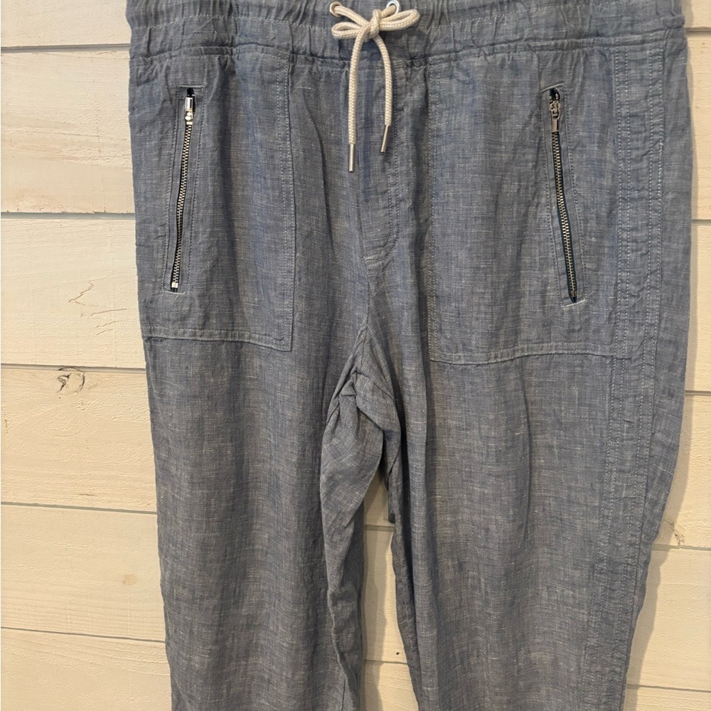 Athleta Cabo Linen Jogger Pants
Blue Travel Casual Beach Zip
Pockets- Size 8 - Picture 3 of 12